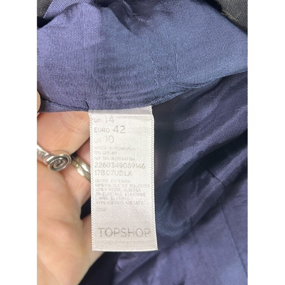 Topshop Button Down Solid Black Casual Office Lon… - image 5